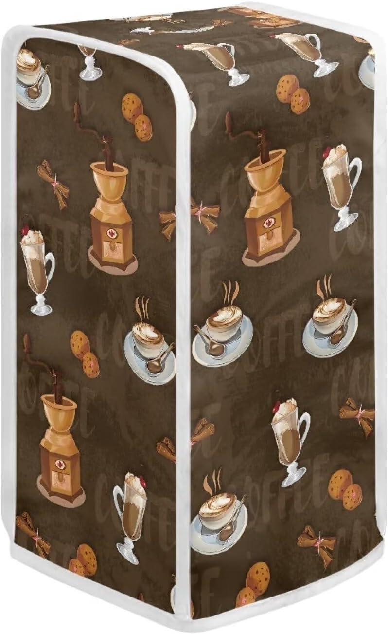 Coffee-Themed Stain-Resistant Dust Cover for Electric Can Openers