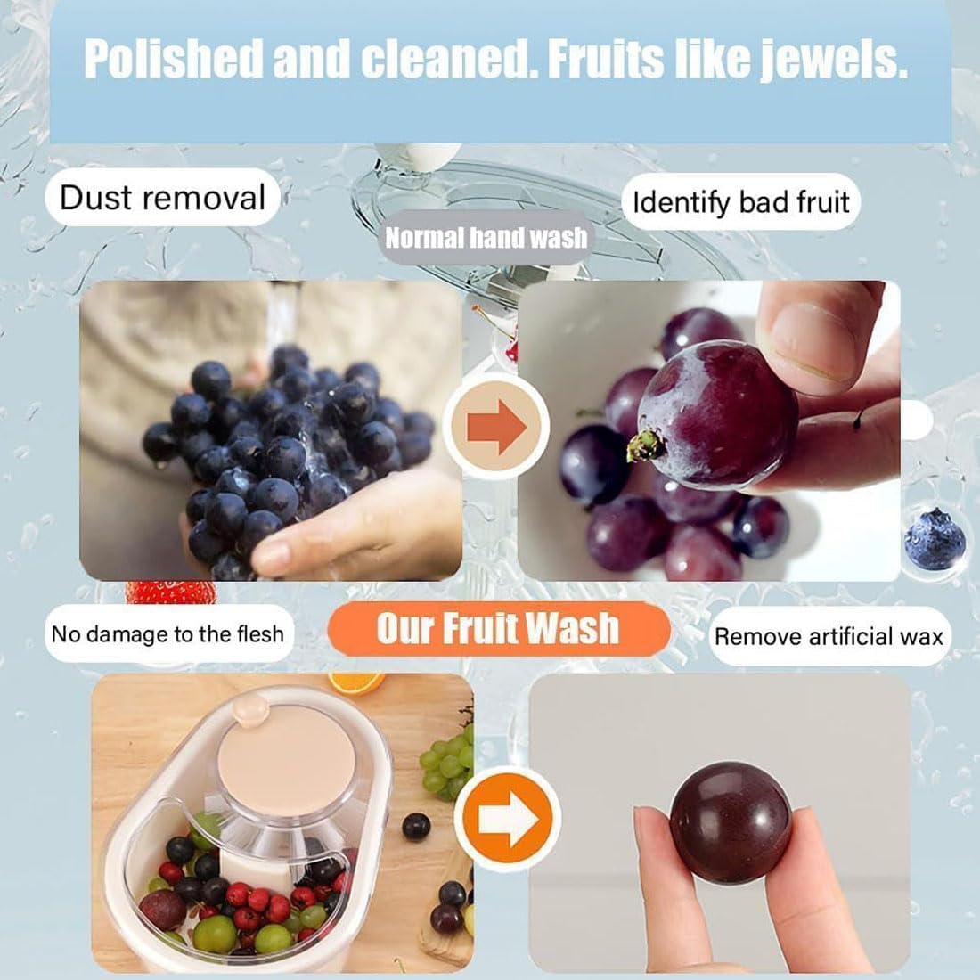 Fruit Cleaner Spinner Efficient Multi-Function Kitchen Gadget