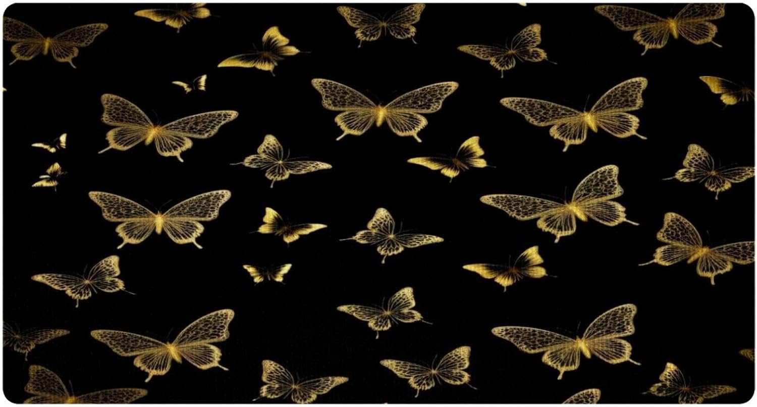 Golden Butterflies Cushioned Anti Fatigue Kitchen Mat