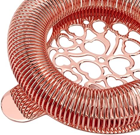 Stainless Steel Cocktail Strainer wRose Gold Pro Bartender Choice