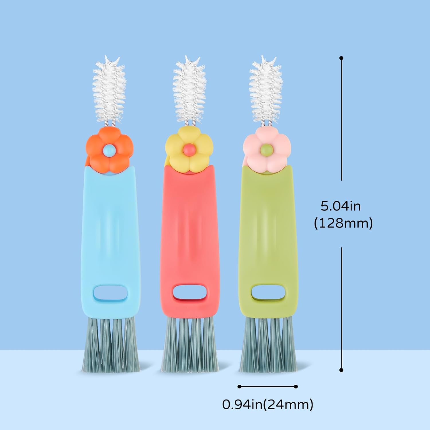 3-in-1 Multifunctional Lid Cleaning Brush Set for Cups Bottles