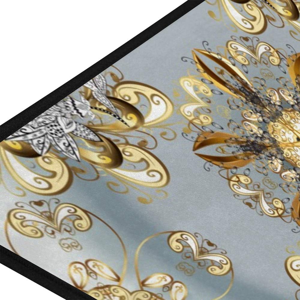 Rashu Ducted Antabracket Damask Kitchen Runner Mat