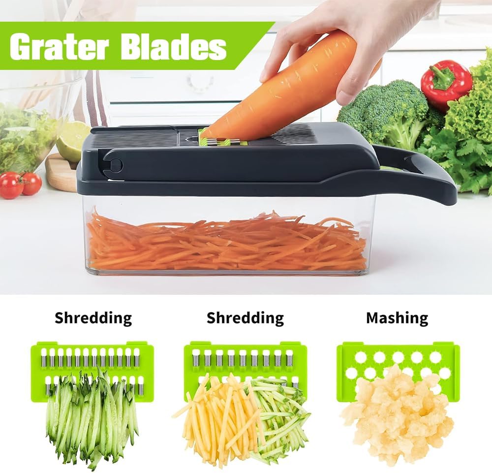 Effortless Vegetable Chopper with 8 Blades