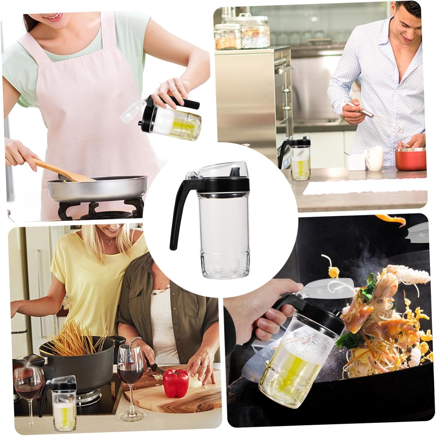 KICHOUSE 500ml Leak-Proof Oil Vinegar Soy Sauce Vessel Compact Durable