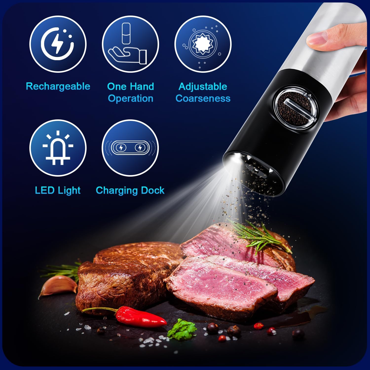 Leap Fit Electric Salt Pepper Grinder Set