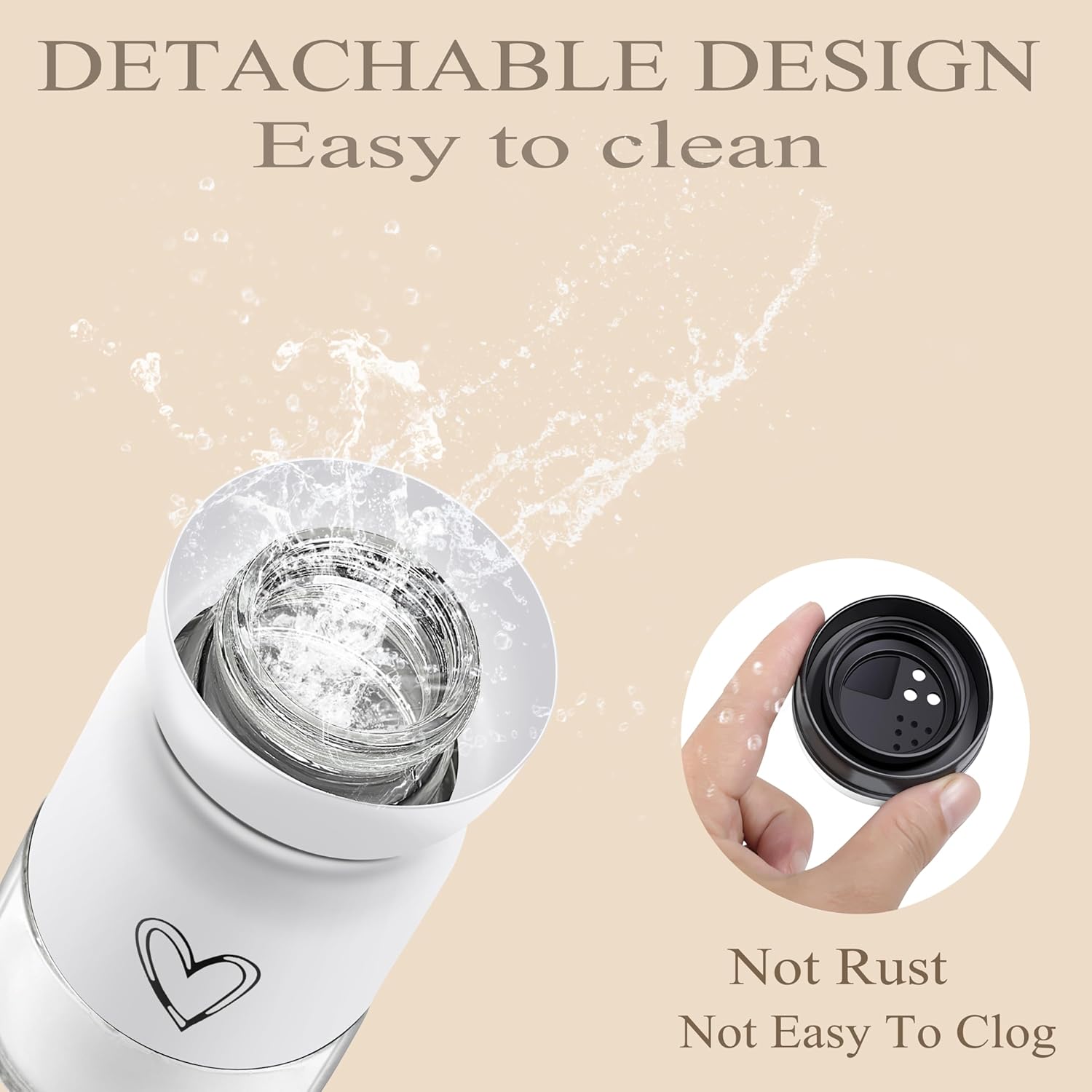Adjustable Stainless Steel Salt and Pepper Shakers Set with Heart Pattern Design
