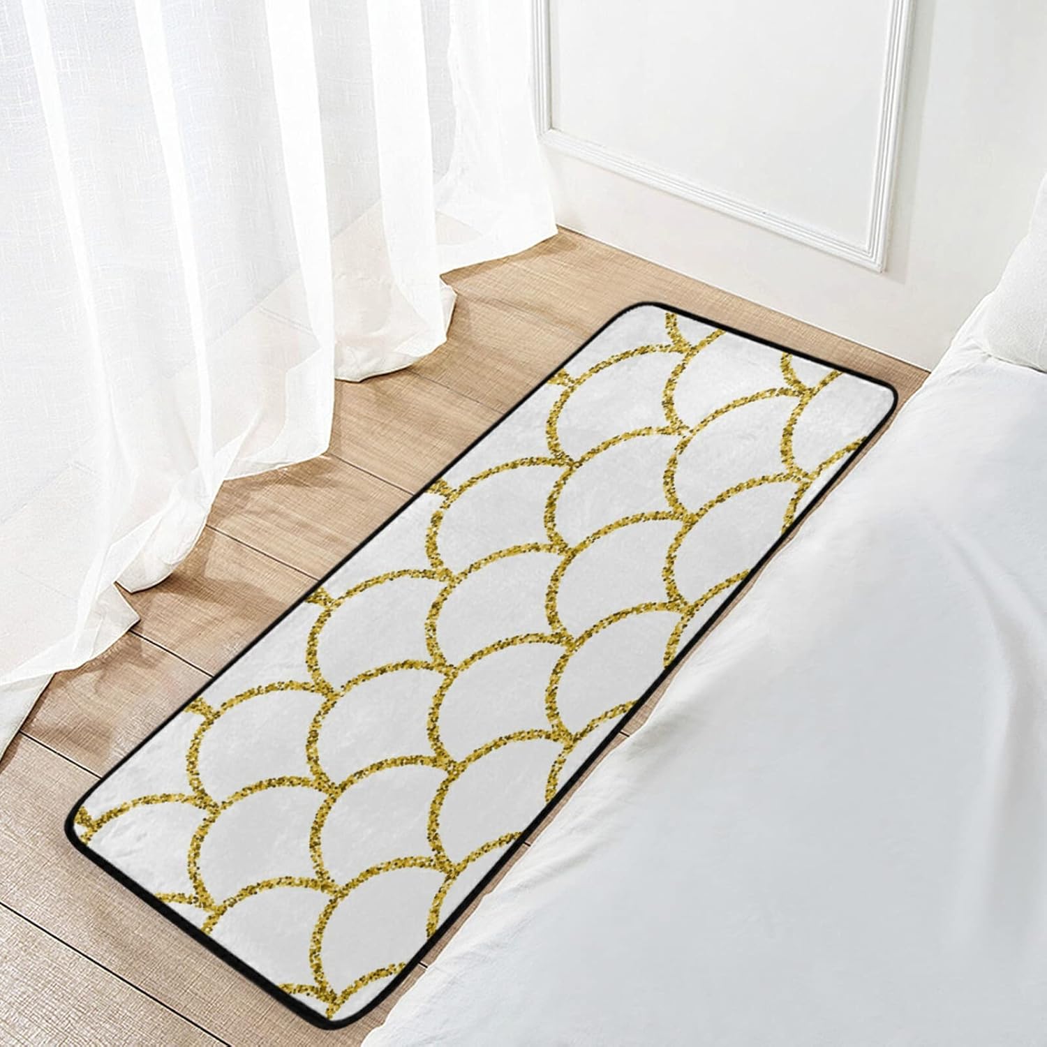 Suniya Glitter Mermaid Tail Kitchen Rug Mat Non-Slip Cozy