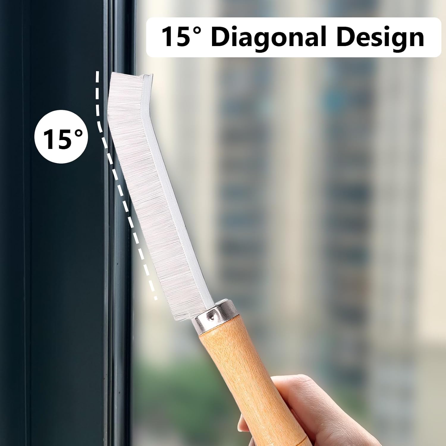4-Piece Comfort Grip Crevice Brush for Tight Spaces