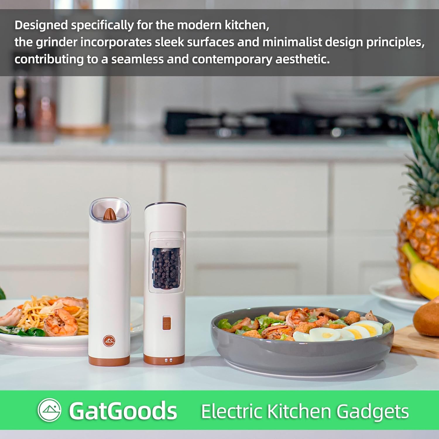 Adjustable Salt Pepper Grinder Set with LED Light