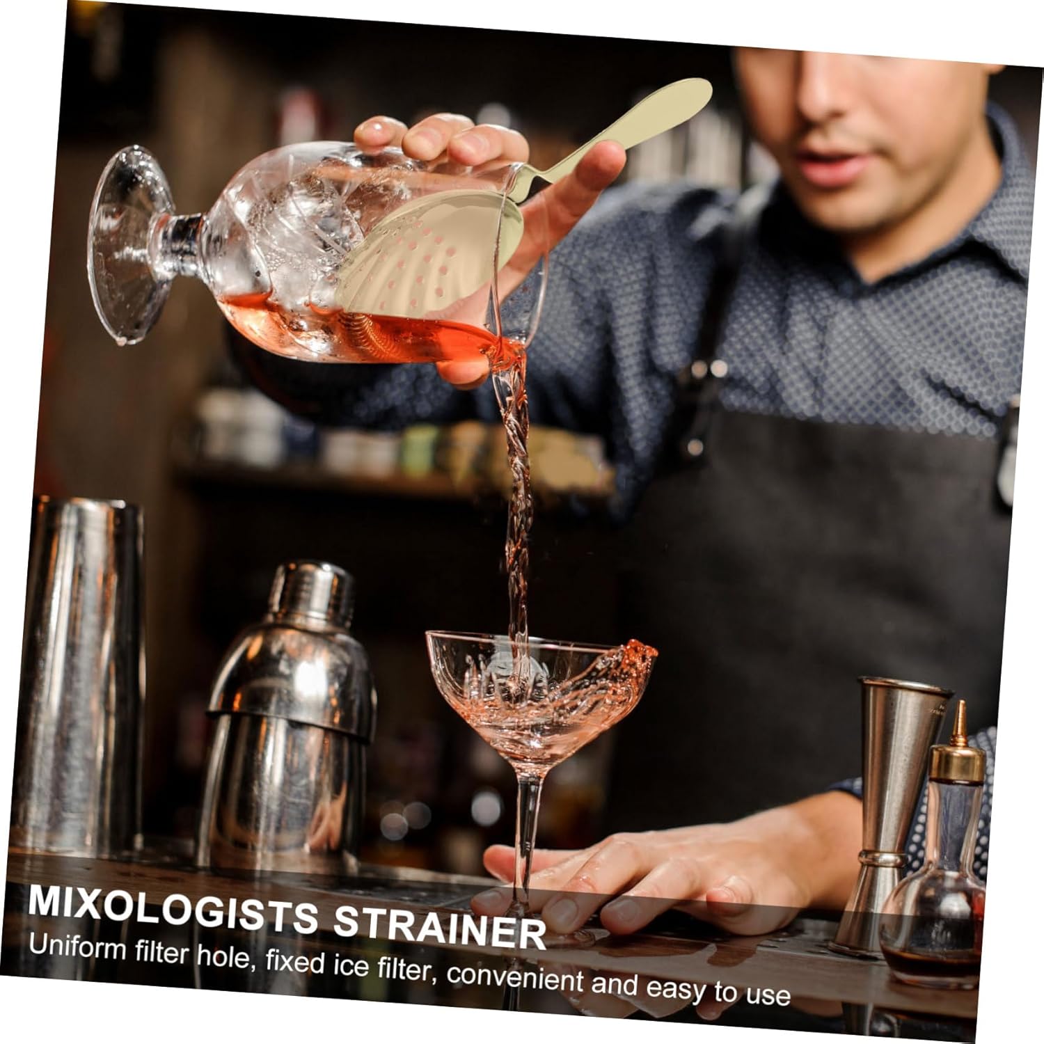 304 Stainless Steel Shell Ice Strainer Cocktail Commercial Strainer Bartenders Choice