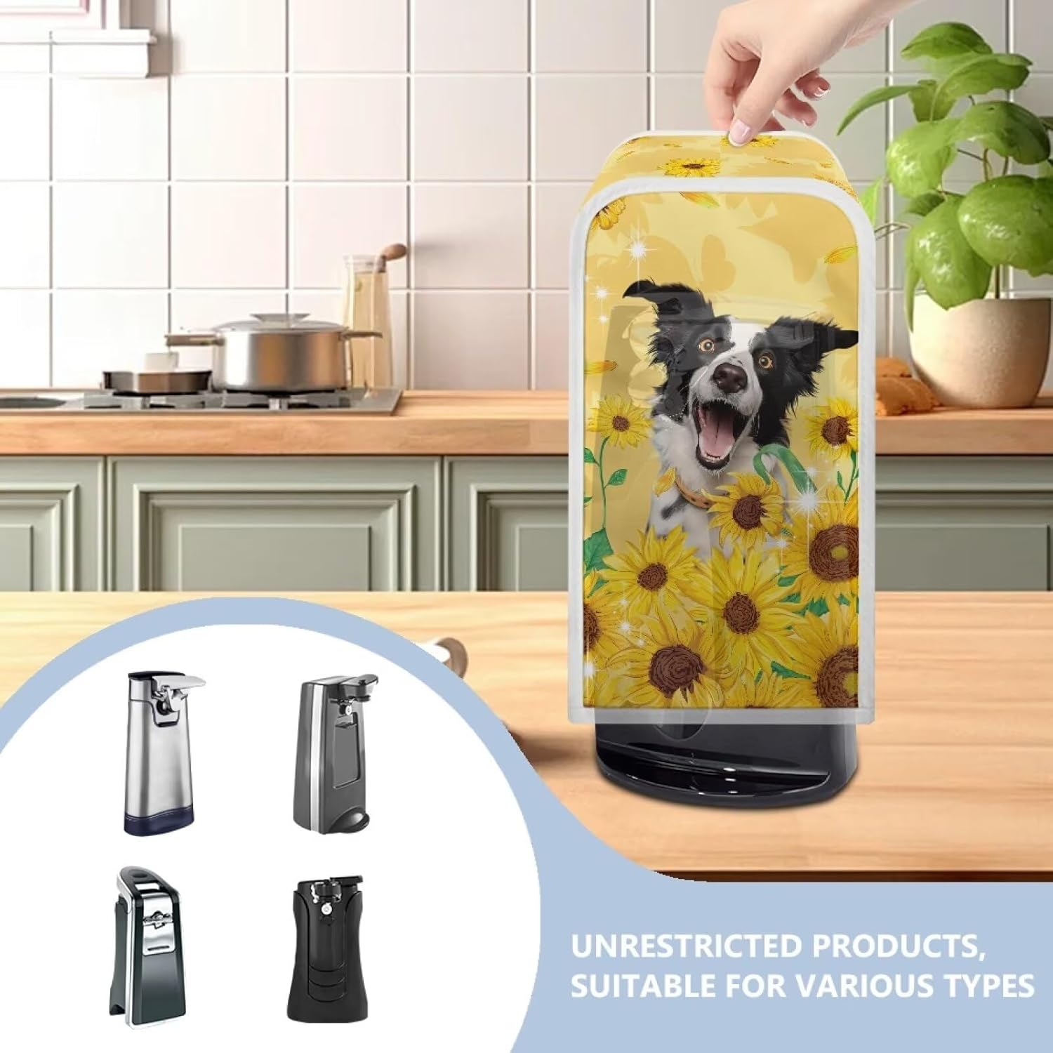 Sturdy Electric Can Opener Cover with Pug Print Protection