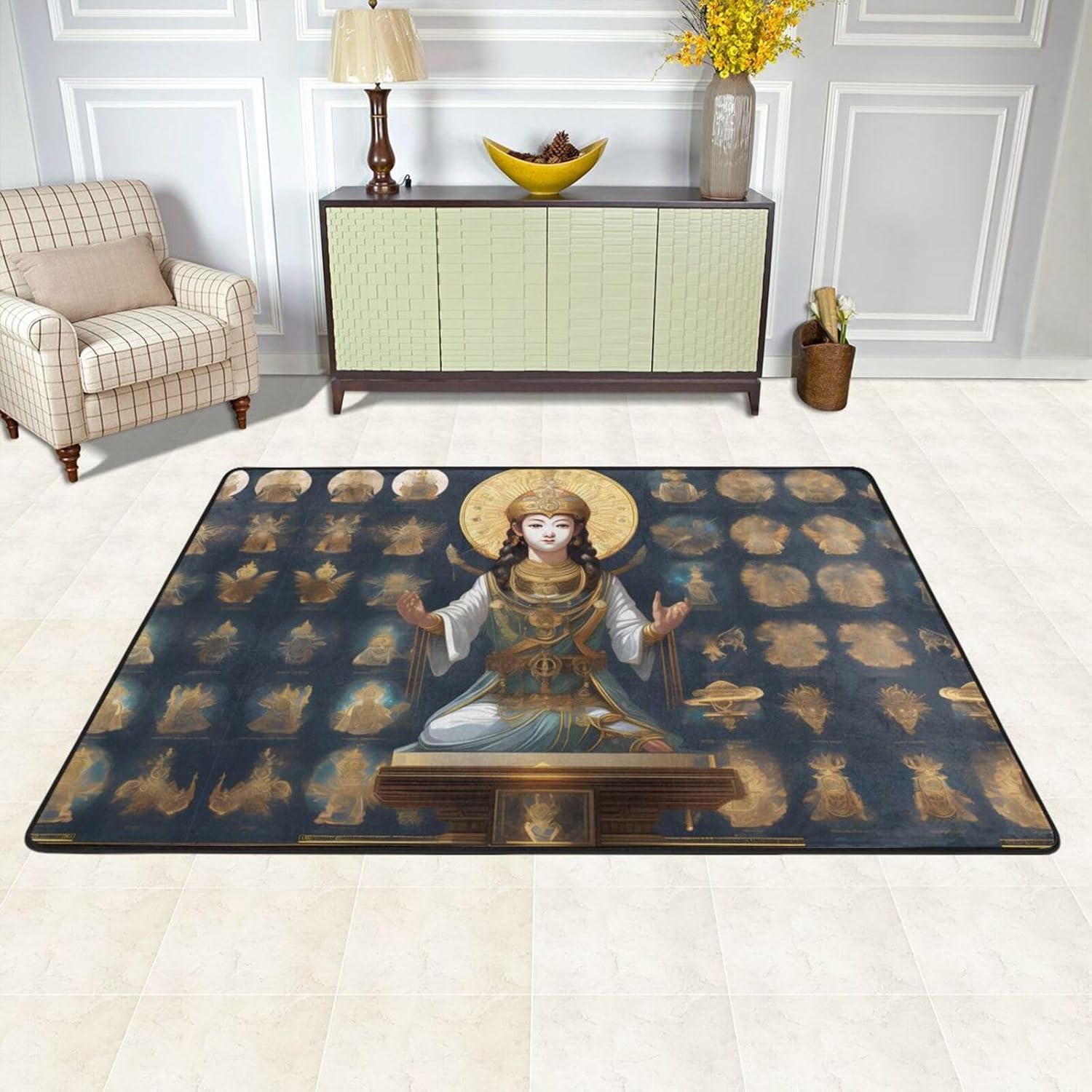 HYTTER Statue of God Flannel Water Absorb Mat 72x48 inch