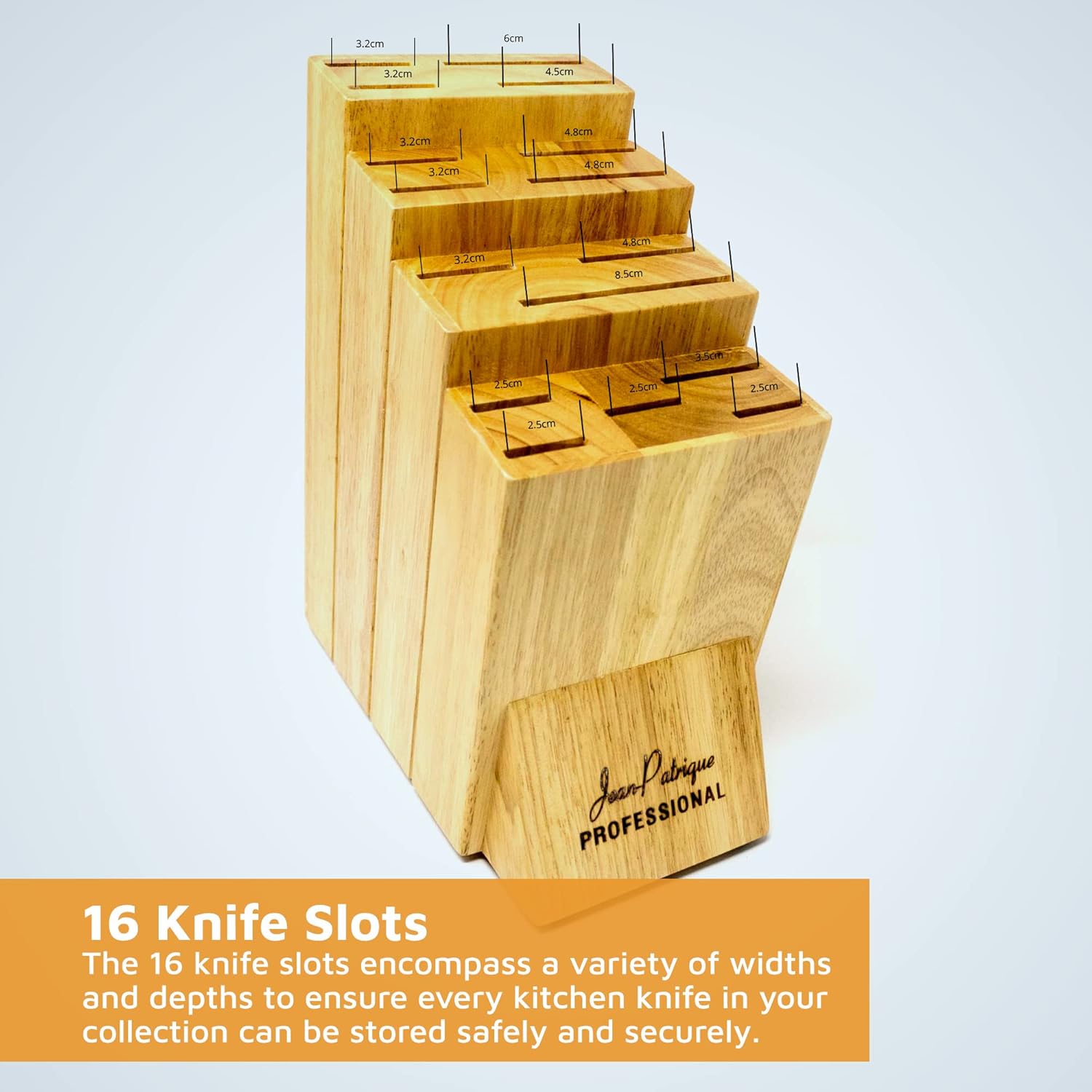Chef Universal knife block with 16 slots Durable Kitchen Tool Jean-Patrique