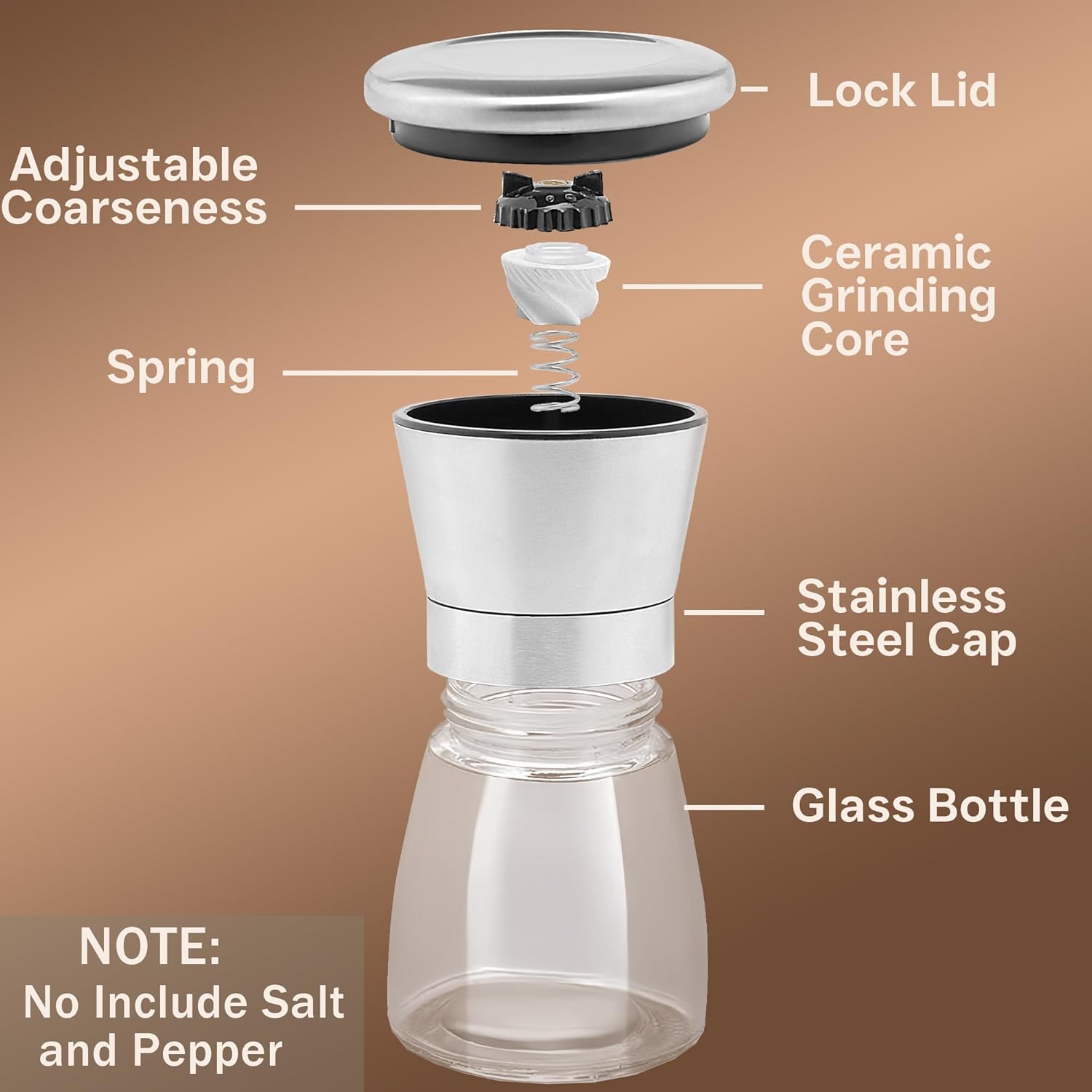 M JINGMEI Stainless Steel Salt Pepper Grinder Set