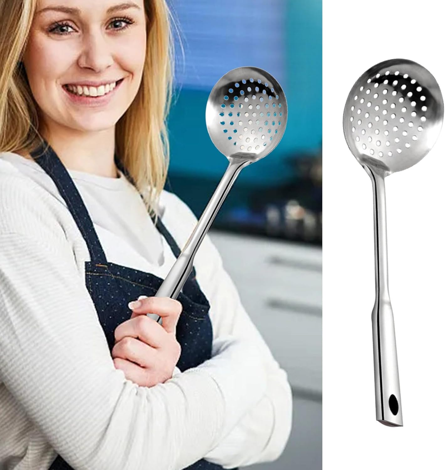 Stainless Steel Kitchen Colander Set Silver Finish