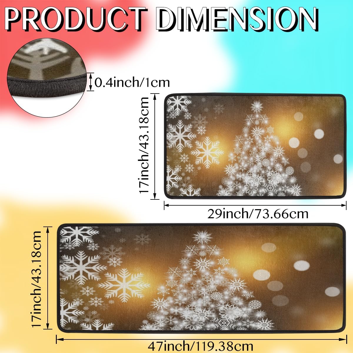 TavistoWaterproof Anti-Fatigue Kitchen Mat Two-Piece Set