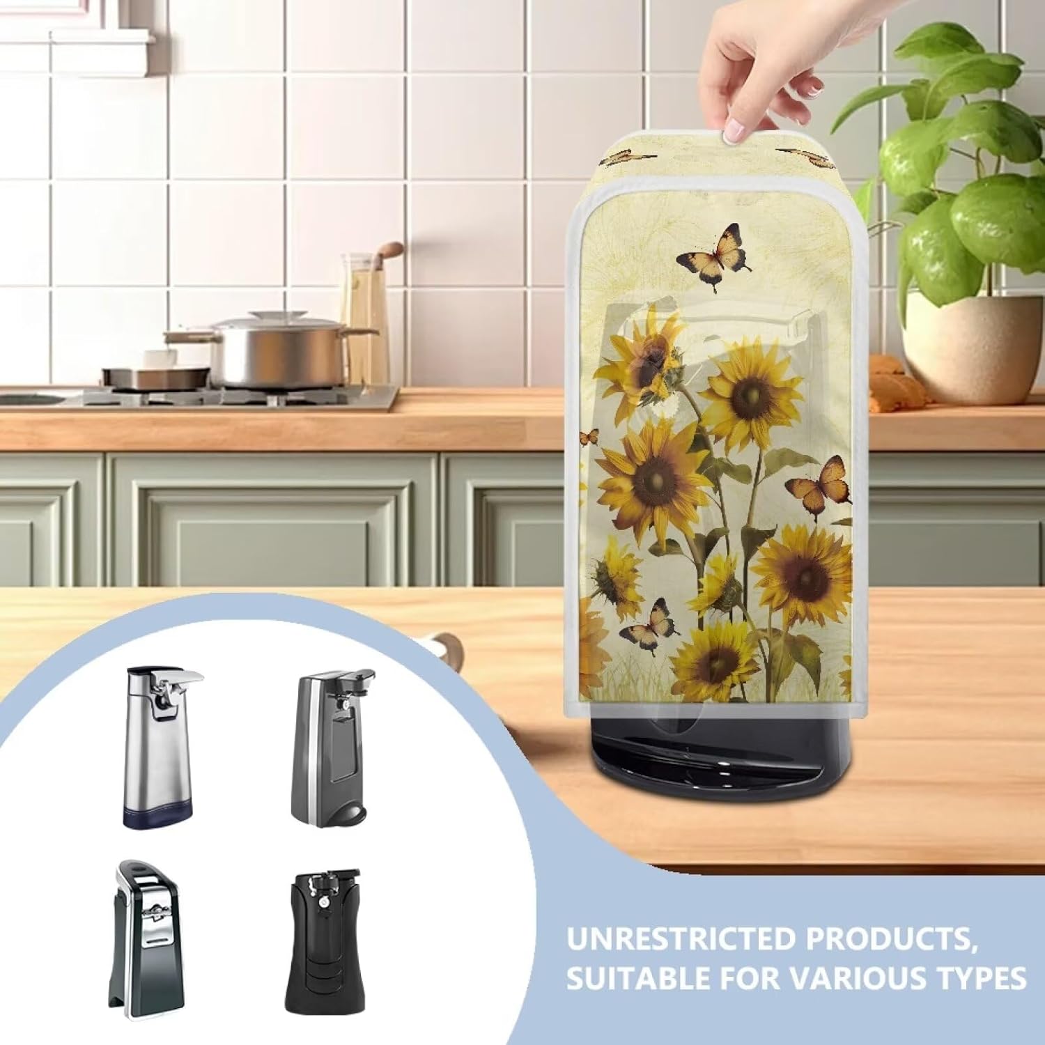 Sunflower Butterfly Electric Can Opener Dust Cover