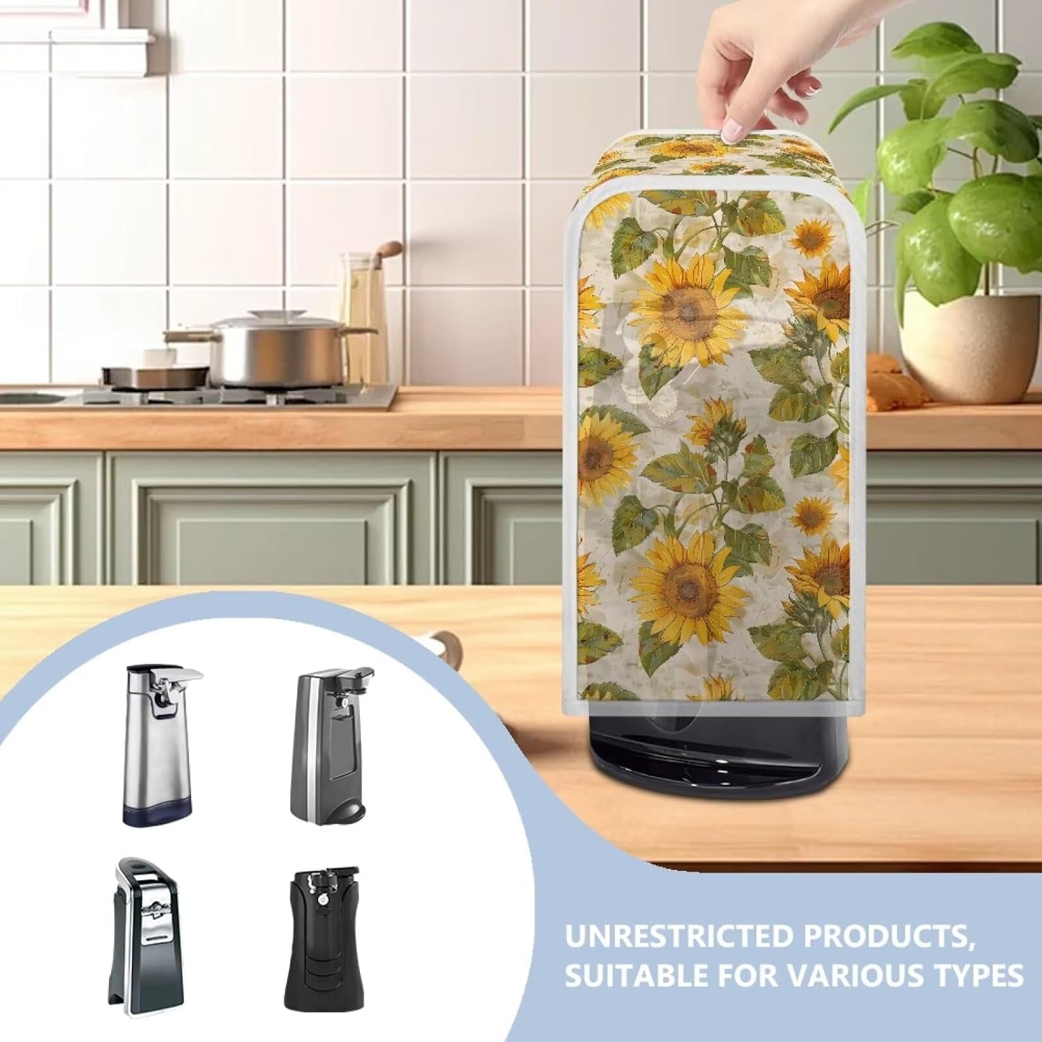 Sunflower Can Opener Cover Dust Stain Protector for Electric Openers