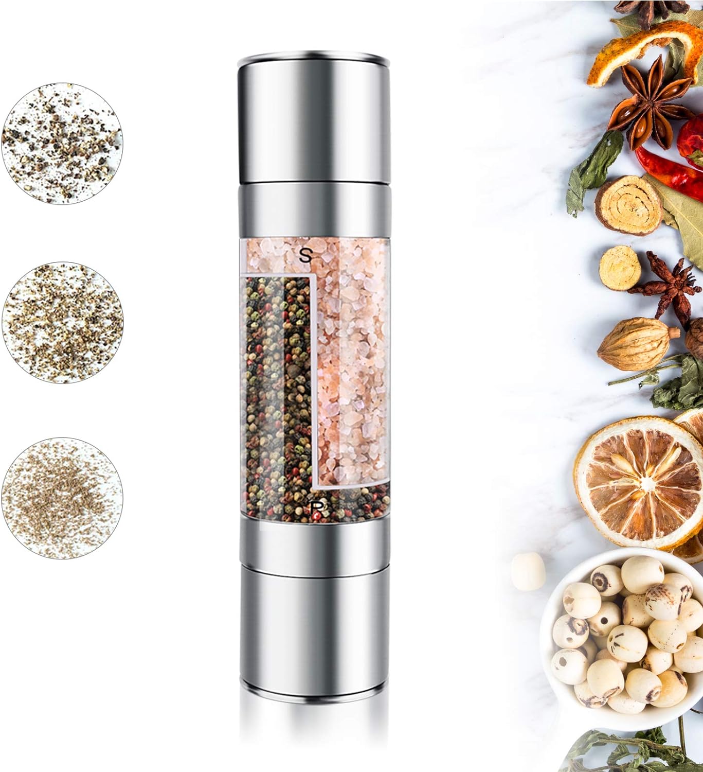 Mixoo 2-in-1 Salt Pepper Grinder