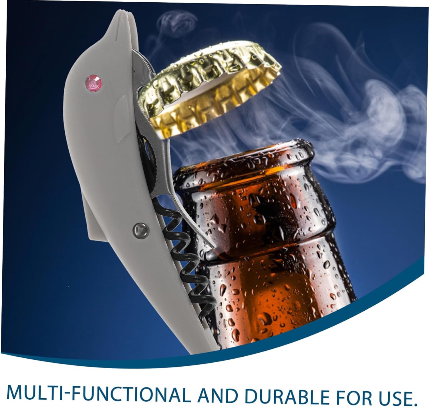 HOLIDYOYO Dolphin Shaped Electric Bottle Opener for Beer Wine