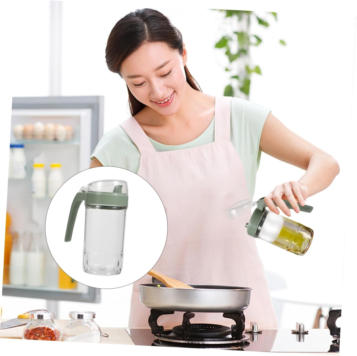 ABOOFAN 500ml Oil Vinegar Mixing Bottle - Easy to Clean Kitchen Dispenser