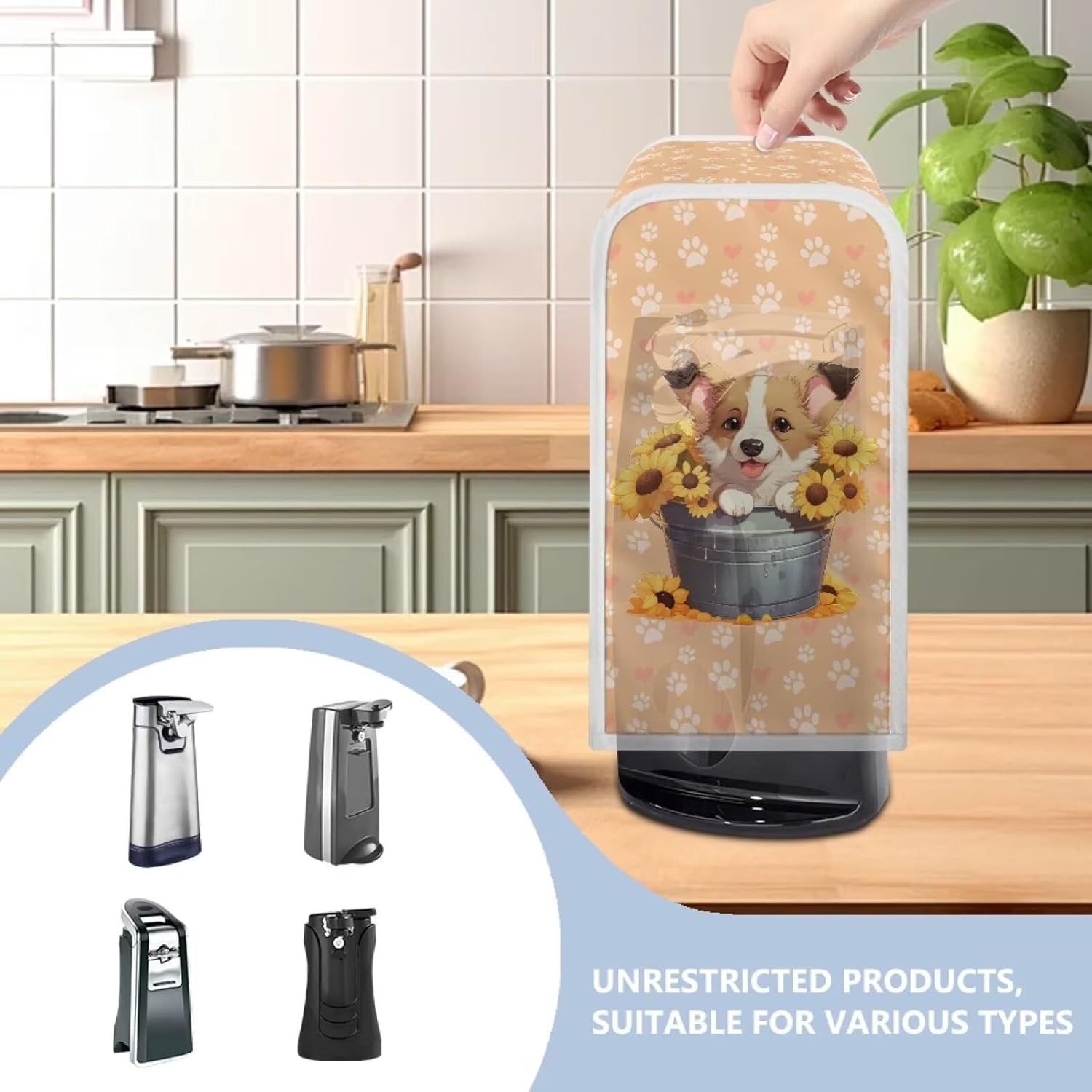 ZUXONGSY Electric Can Opener Dust Cover Sunflower Kitchen Decor