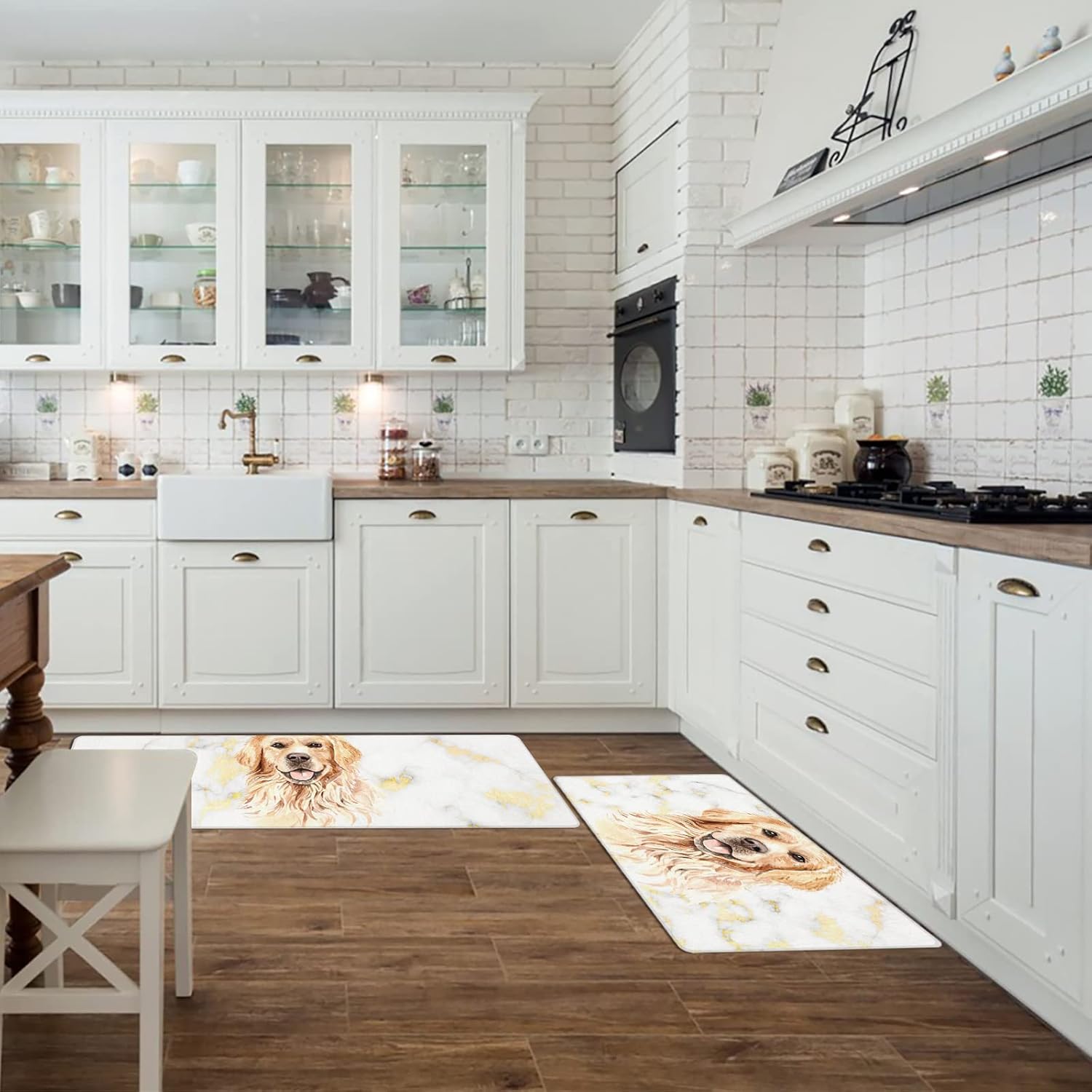 Golden Retrievers Kitchen Floor Mats