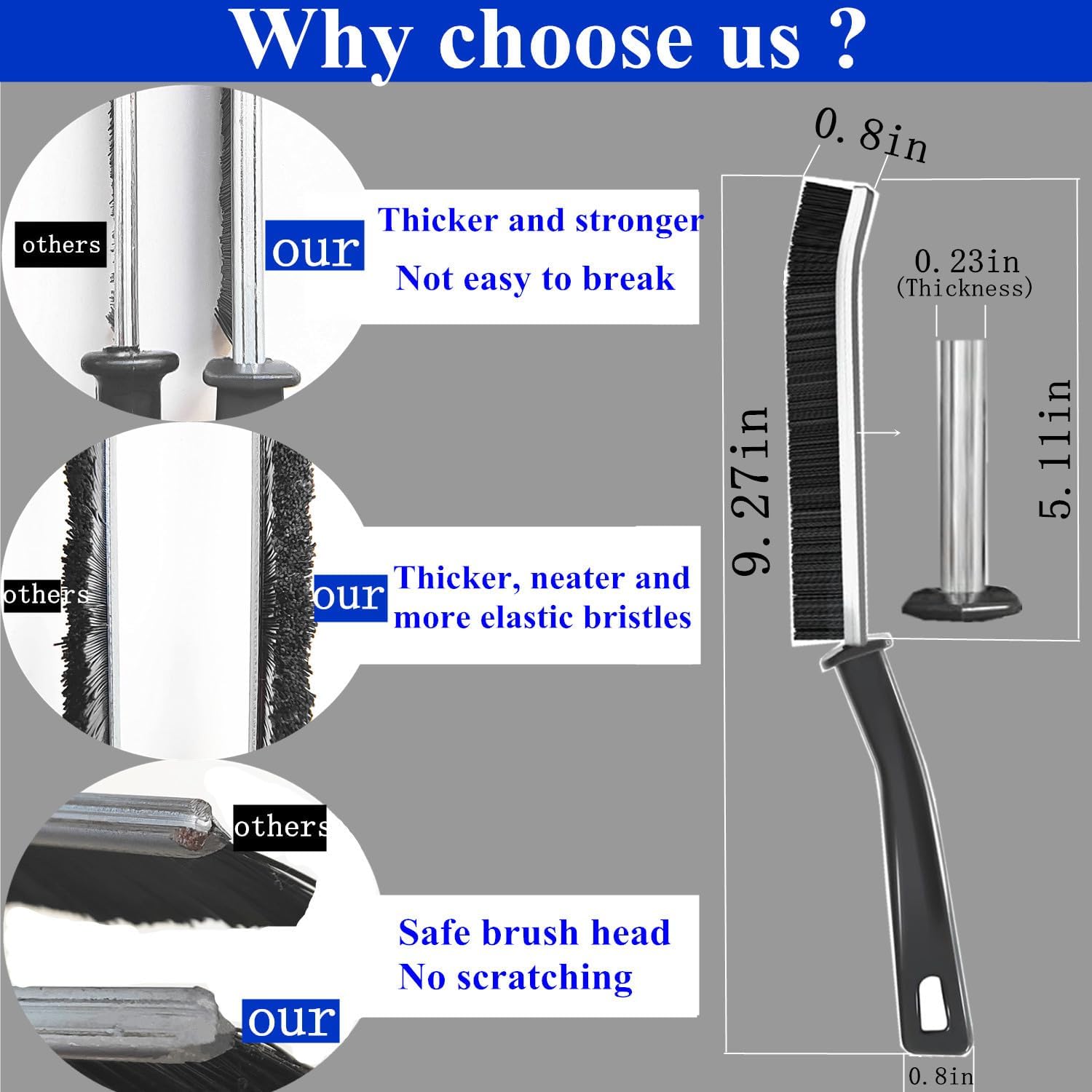 Stay Clean with Precision ALINGOTU Hard Bristle Crevice Cleaning Brush 2-Pack