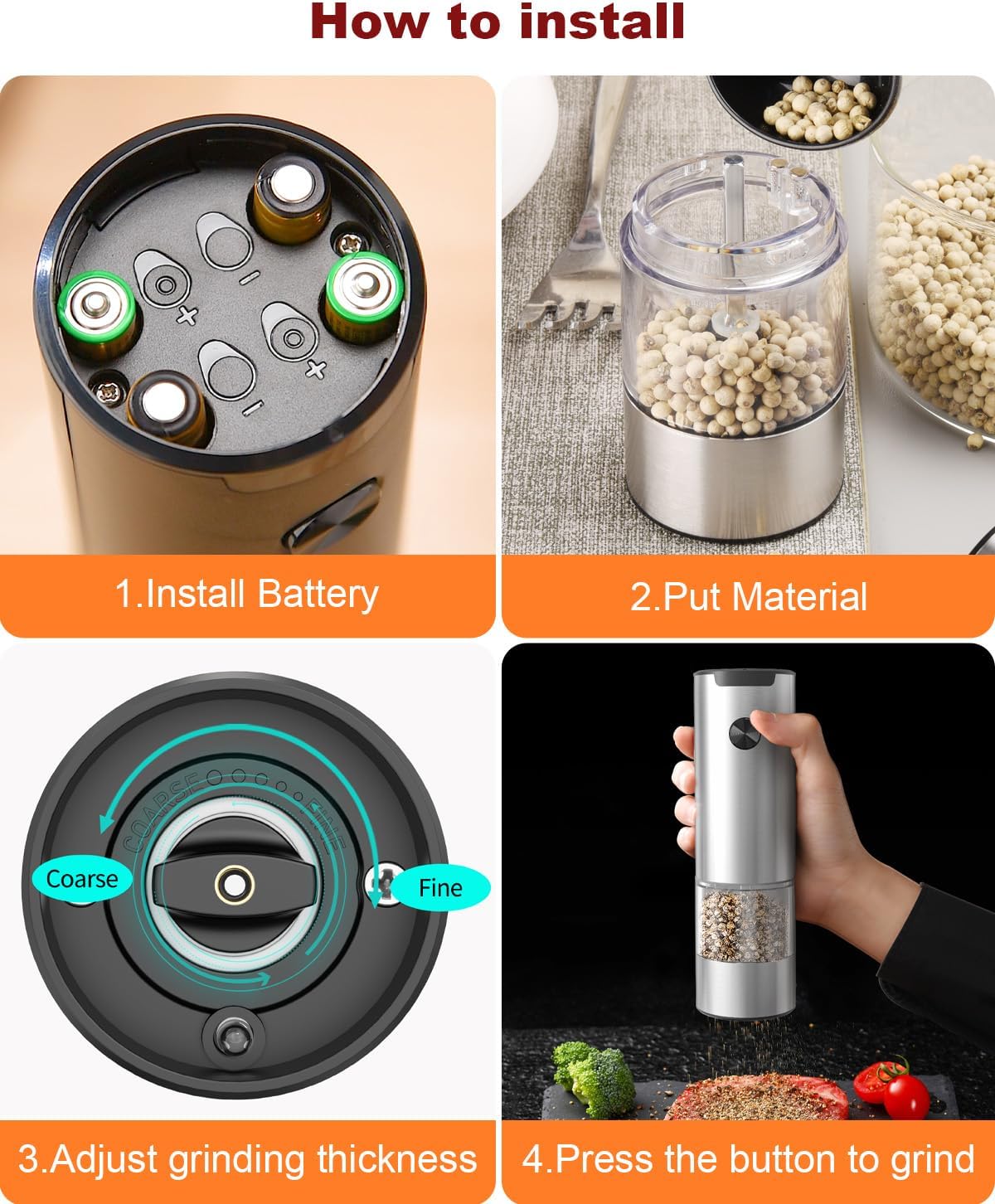 Sleek Automaticsalt Pepper Mill Set