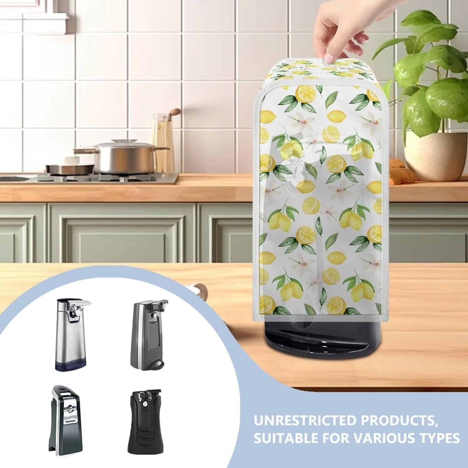 Electric Can Opener Lemon Print Dust Cover