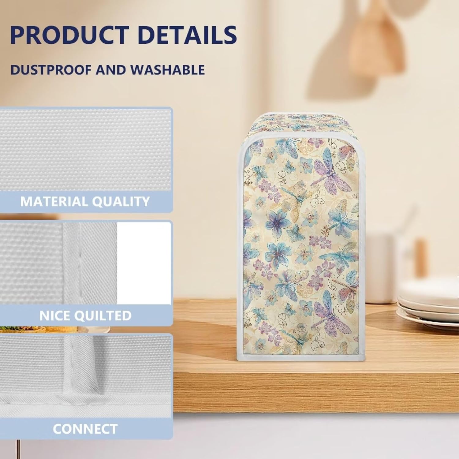 Dragonfly Floral Can Opener Cover Anti-Stain