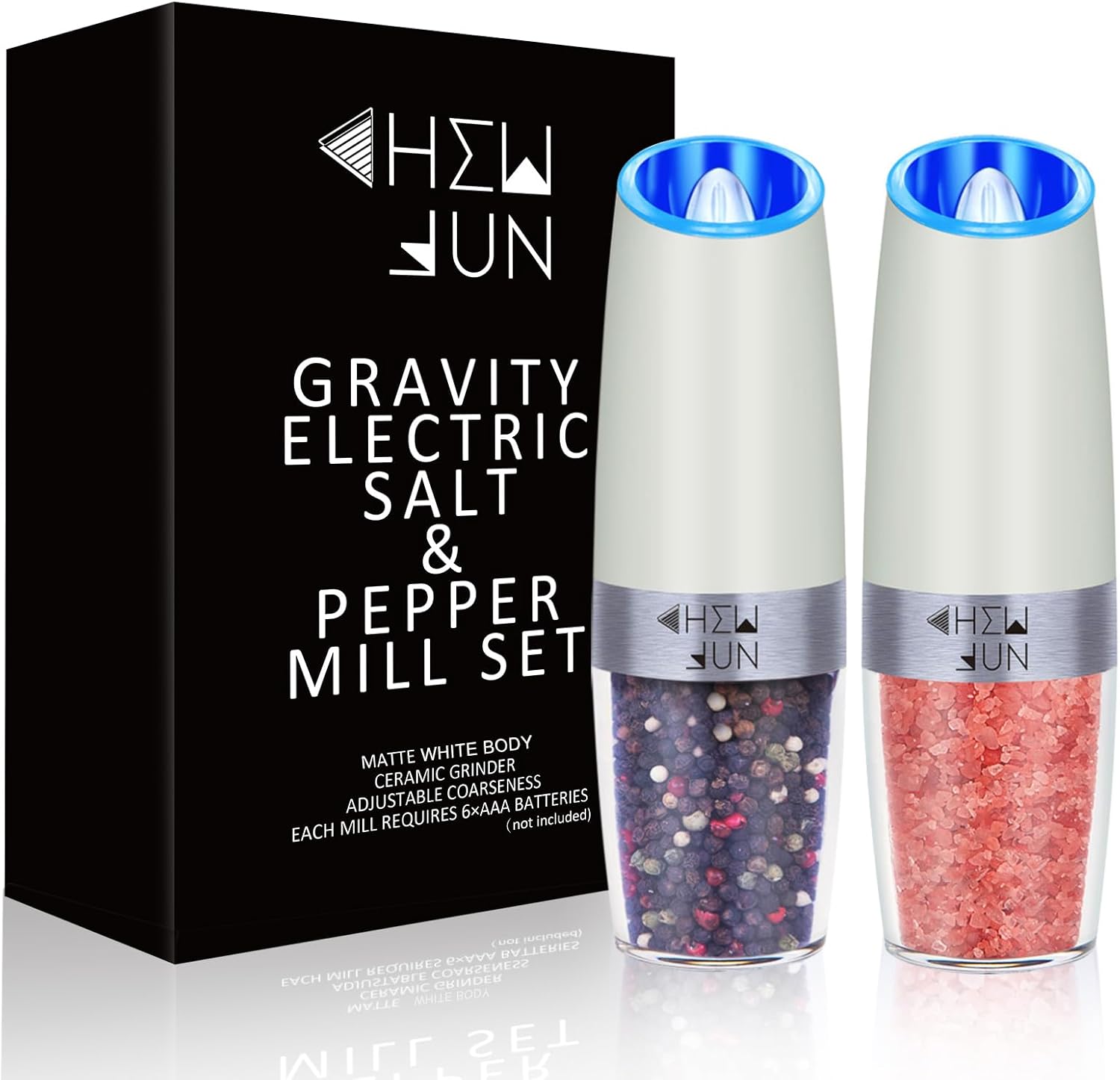 Gravity Salt Pepper Grinder Set by CHEW FUN