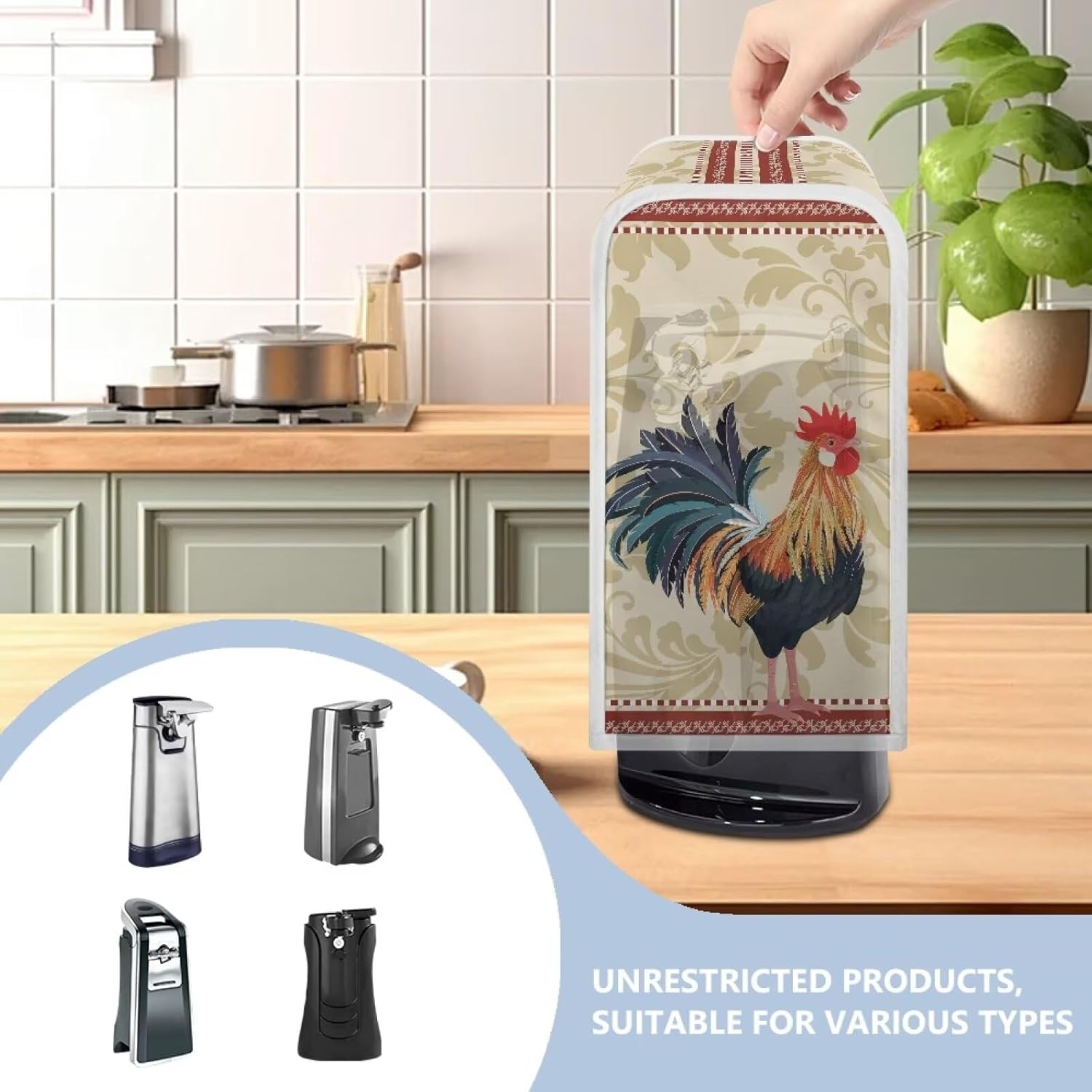 ZUXONGSY Rooster Electric Can Opener Dust Cover