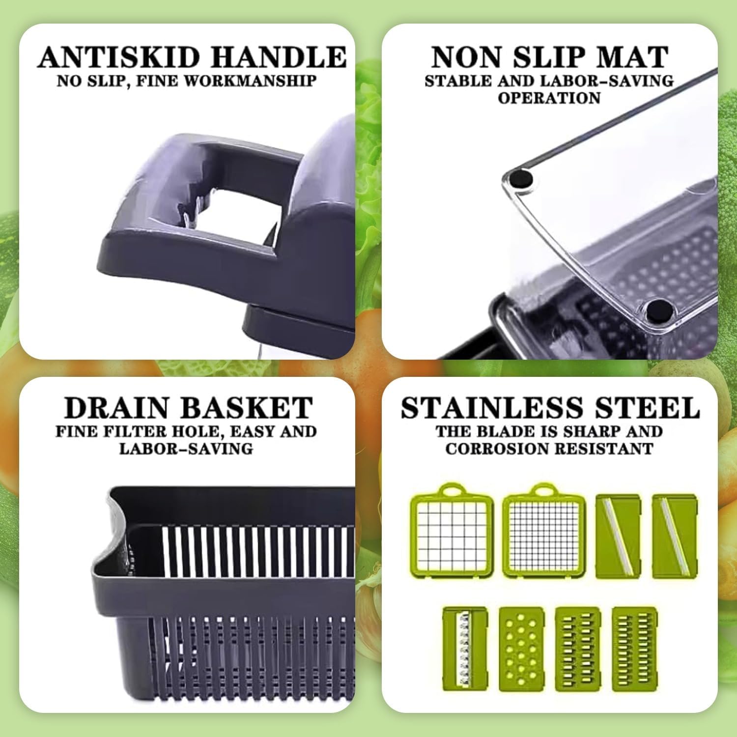 Efficient 16-in-1 Vegetable Chopper by Quick Sync