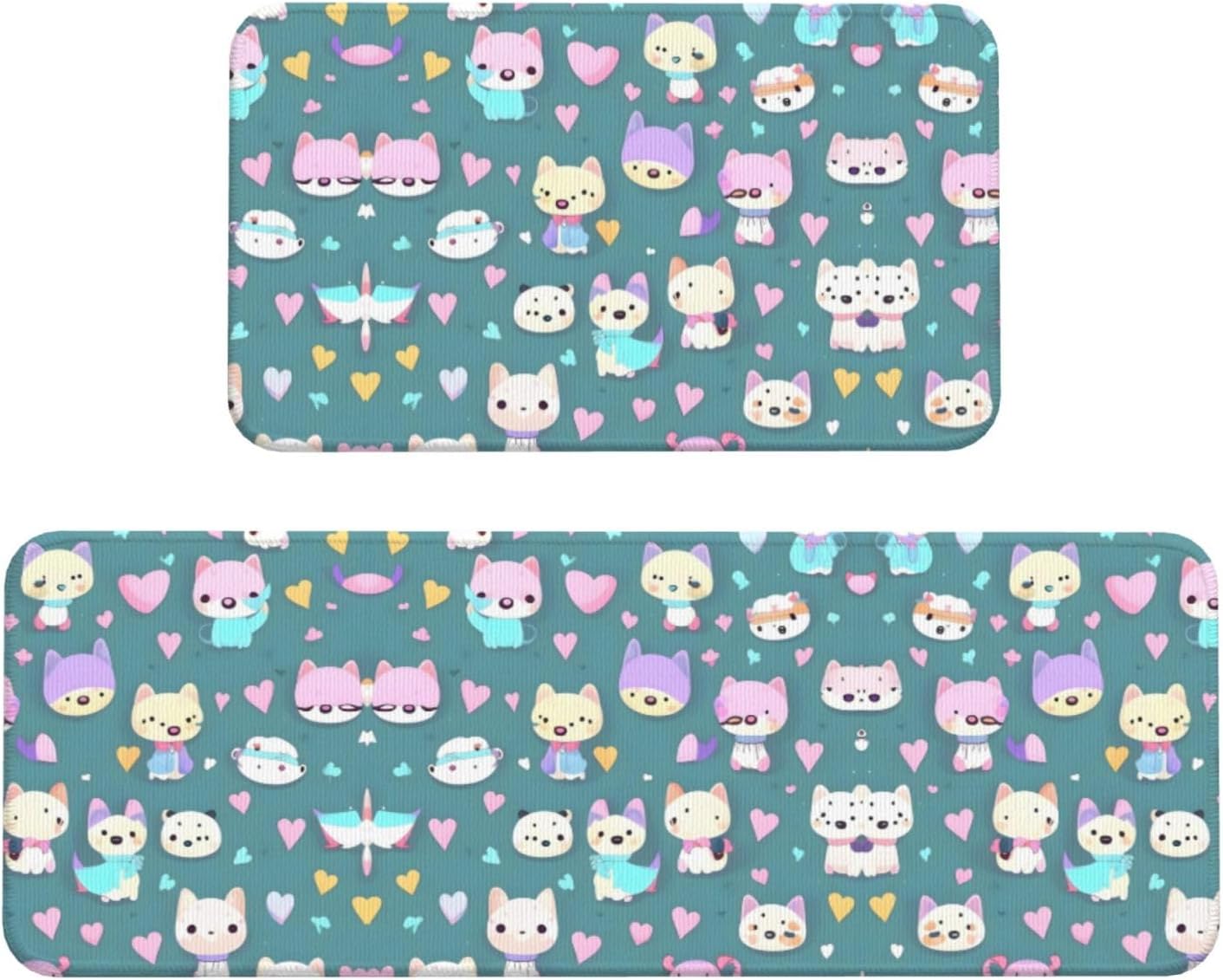 Cute Comfy Fox Kitchen Mat 2-Pack