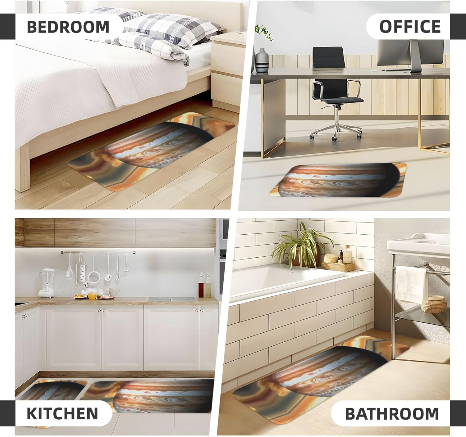 Jupiter Landscape Print Kitchen Mats Set 2