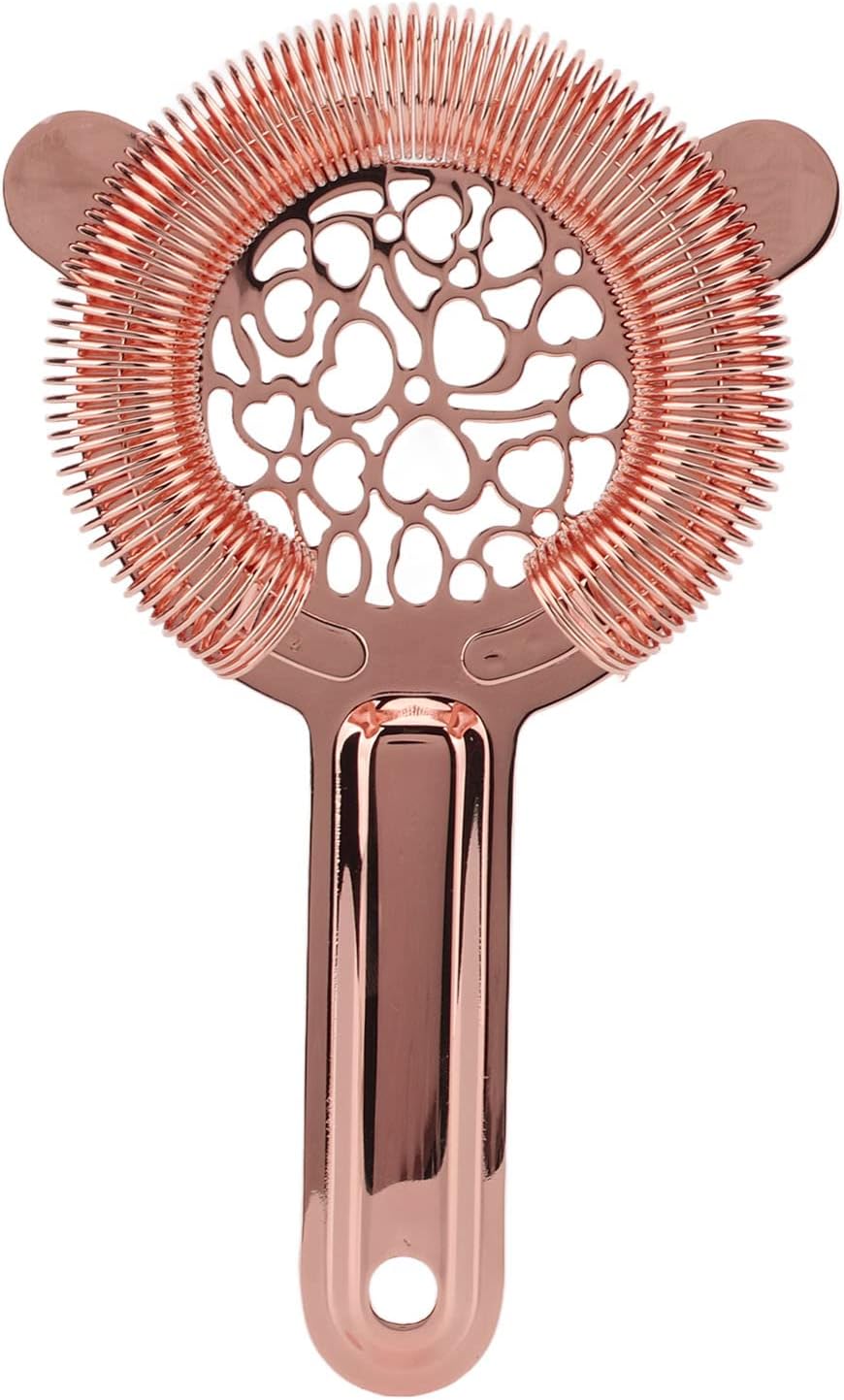 Stainless Steel Cocktail Strainer wRose Gold Pro Bartender Choice