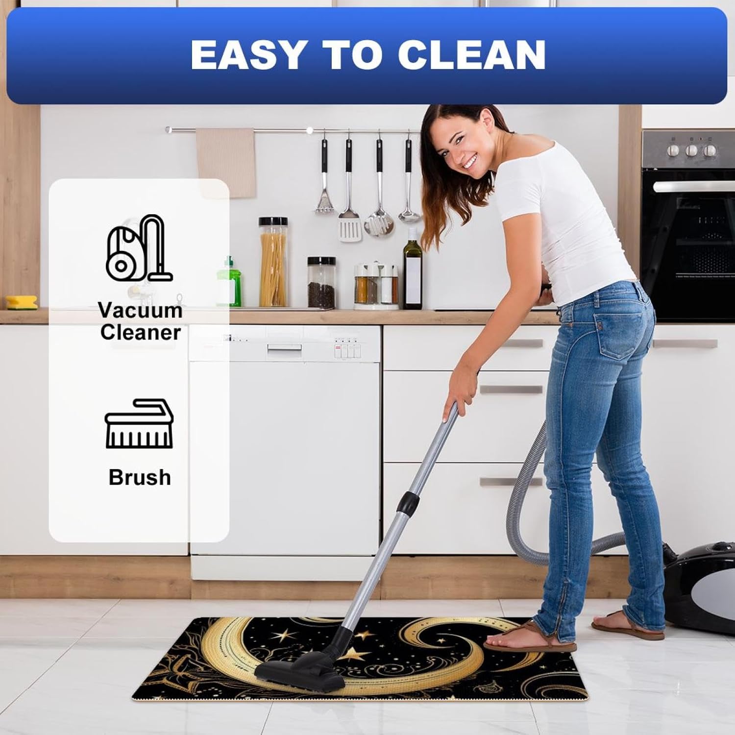 RODAILYCAY Comfort Mats 157x295in Non-Slip Kitchen Rugs
