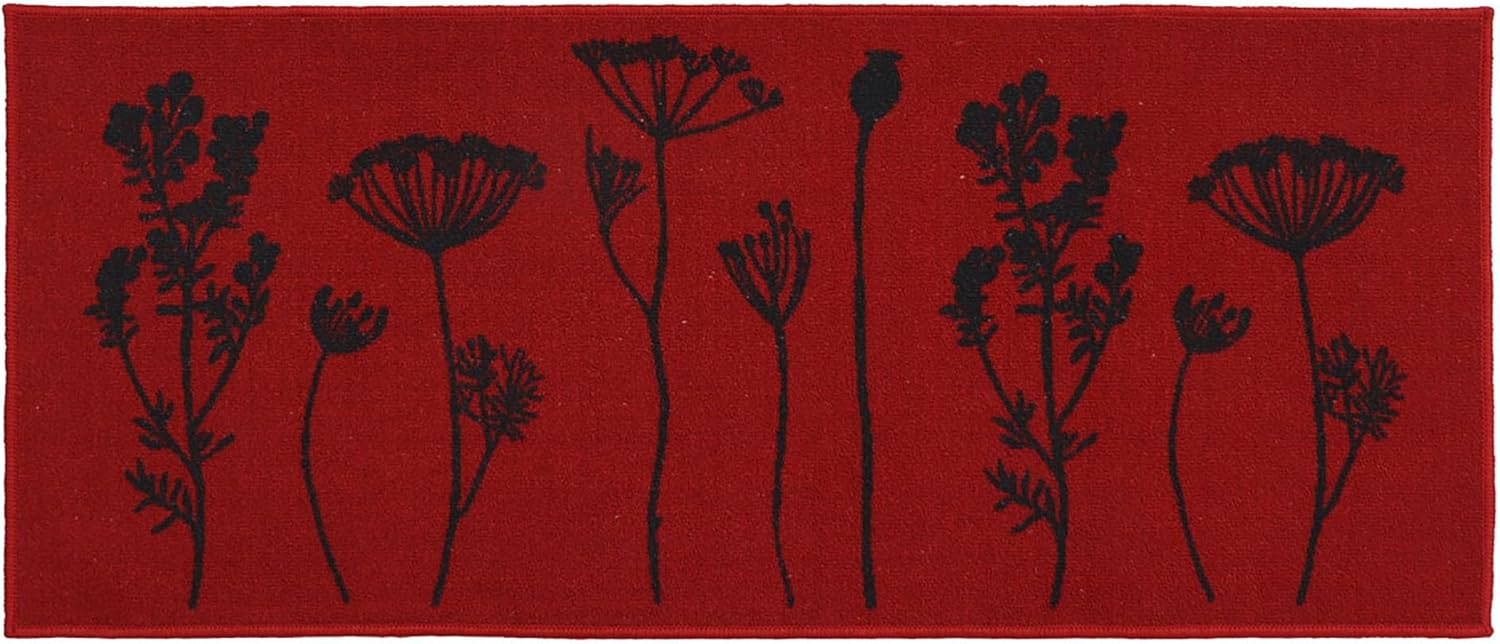 Elegant Kitchen Mat Runner Rug RedBlack
