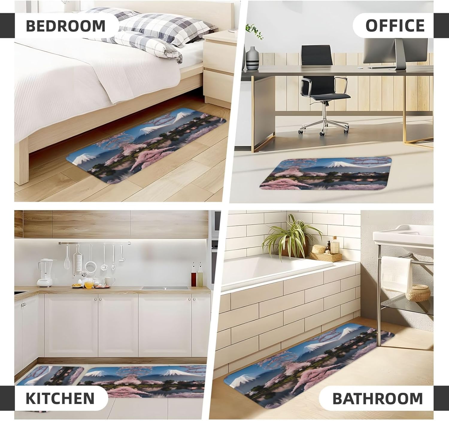 Mt Fuji in Early Spring Print Kitchen Mats Set