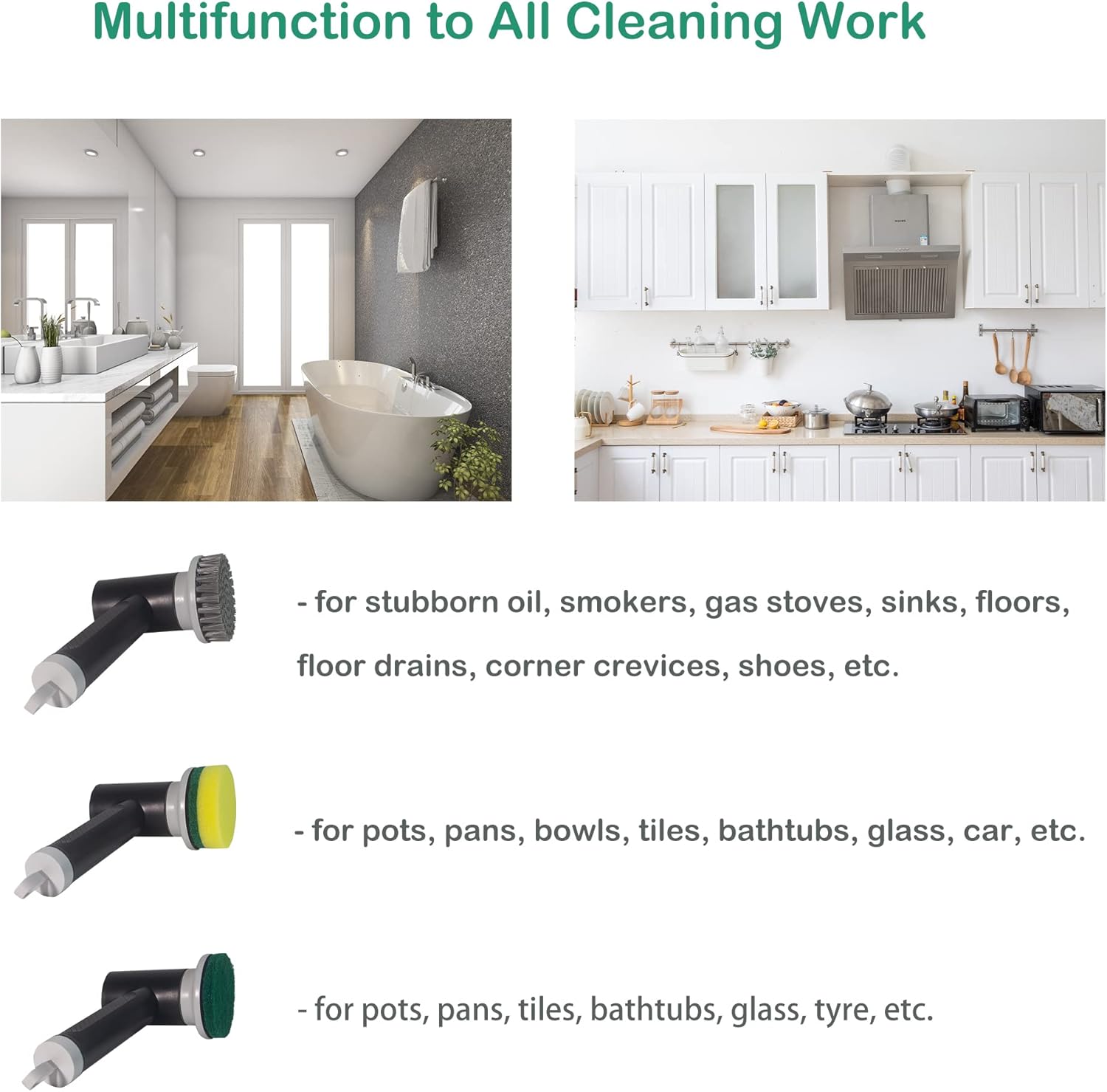 Amvnotia Electric Spin Scrubber Kitchen Cleaning Tool