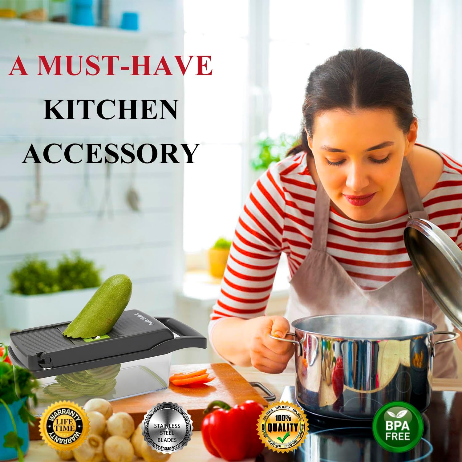 hasal vegetable chopper 16 in 1 kit 8 blades