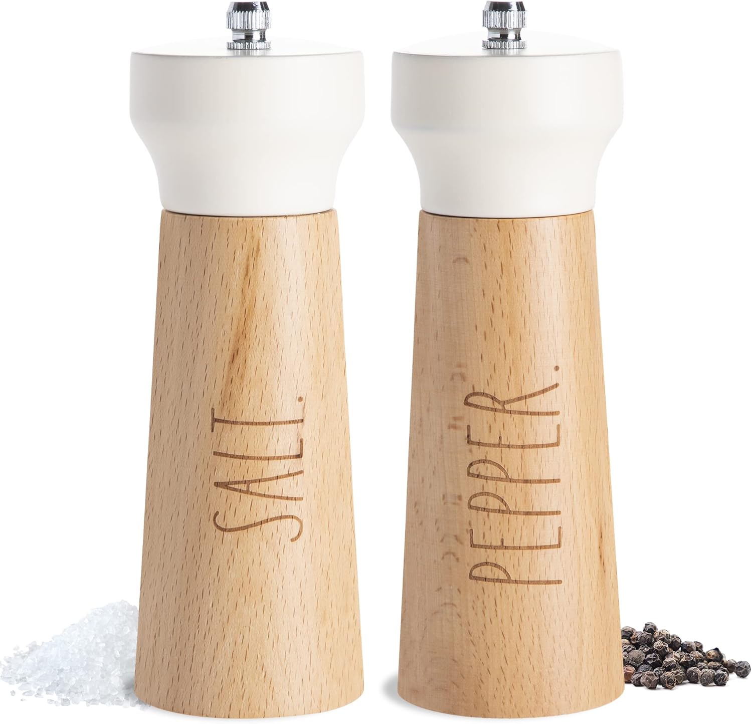 Modern Classy Salt Pepper Grinder Set for Home Kitchen by Rae Dunn