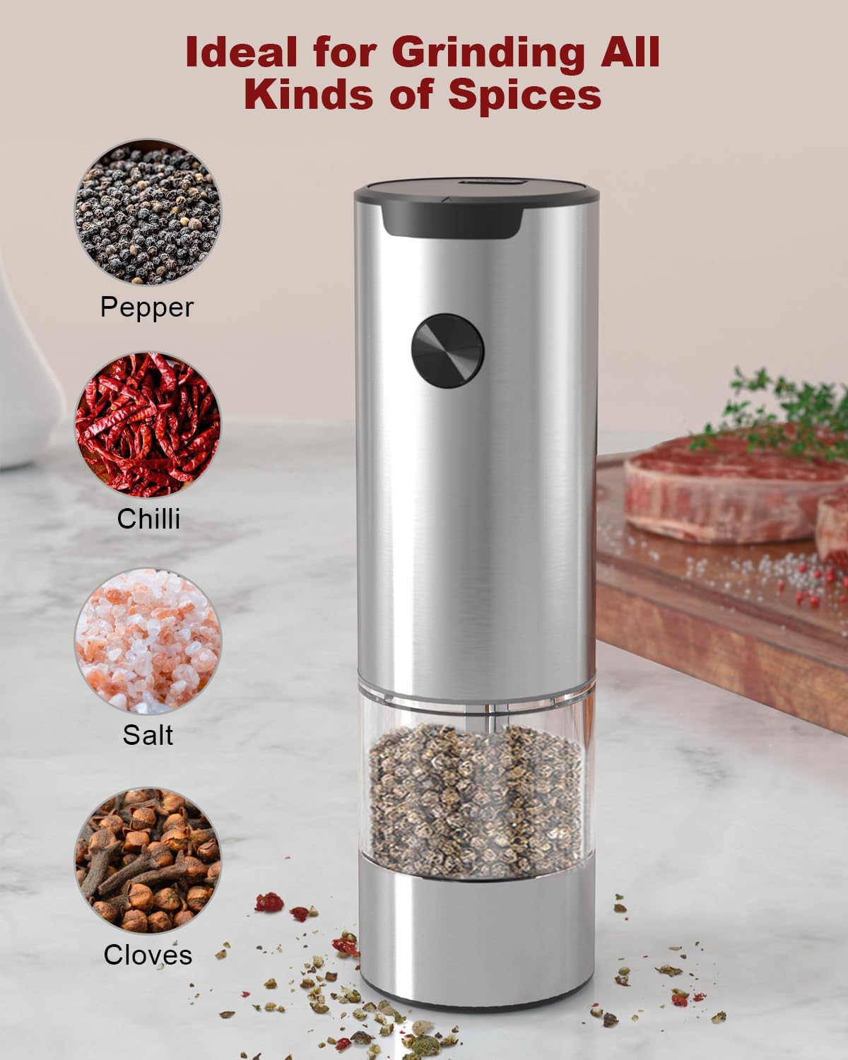Sleek Automaticsalt Pepper Mill Set