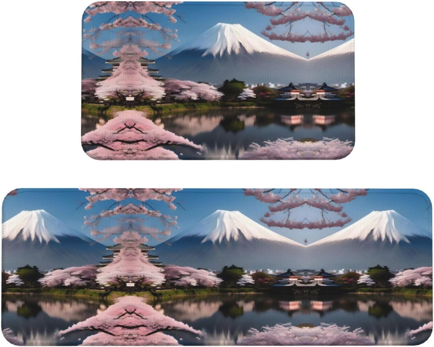 Mt Fuji in Early Spring Print Kitchen Mats Set