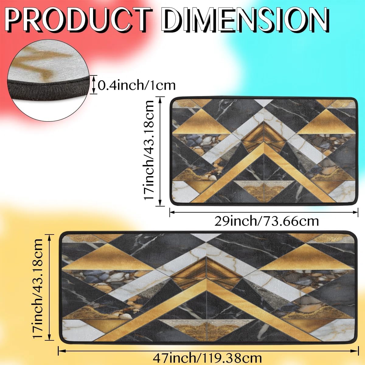 Marble Mountains 2-Piece Anti Fatigue Kitchen Mats