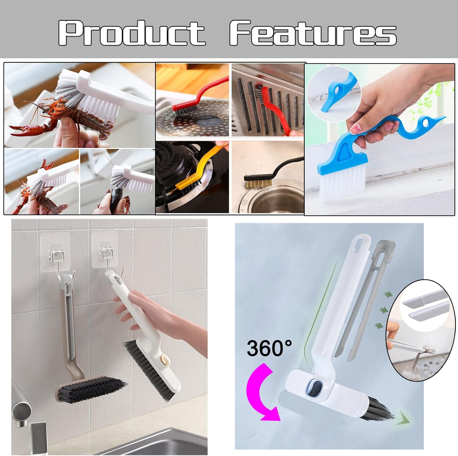12-Piece Ultimate Crevice Cleaning Brush Kit