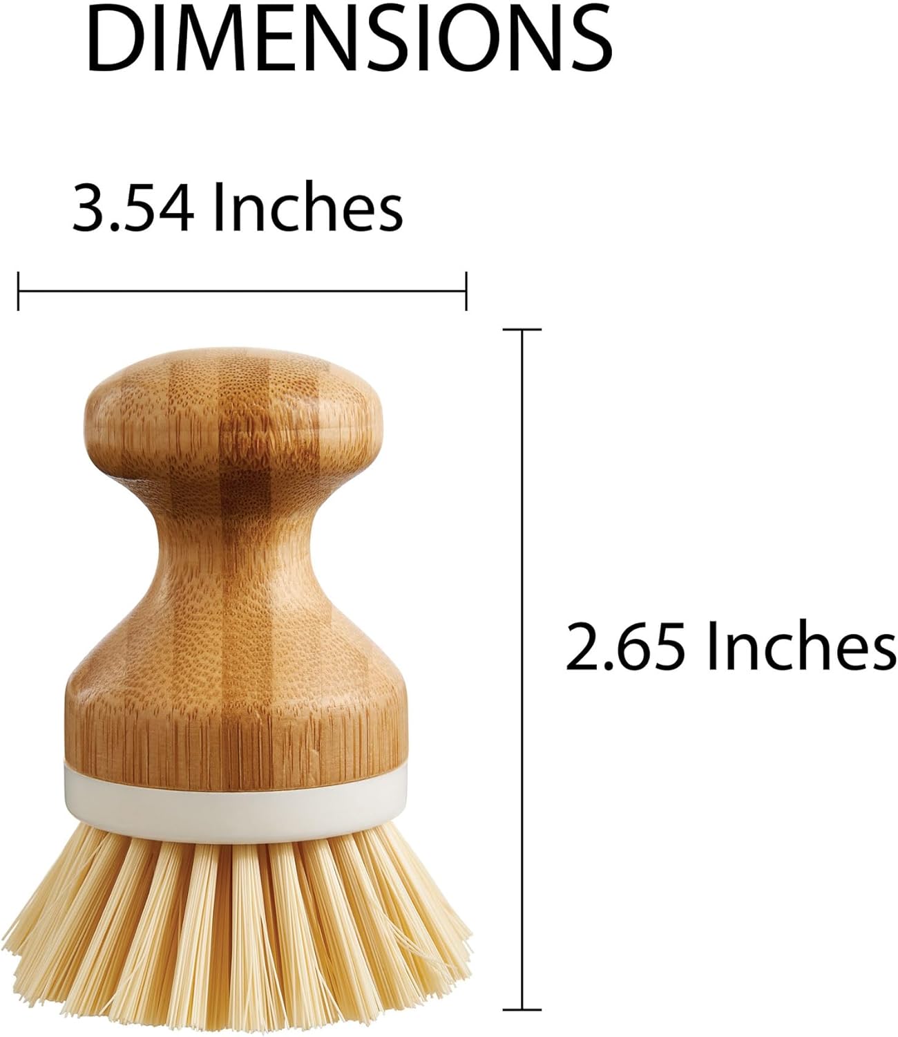 HIC Kitchen Bamboo Vegetable Scrubber with BPA-Free Bristles and Non-Scratch Surface