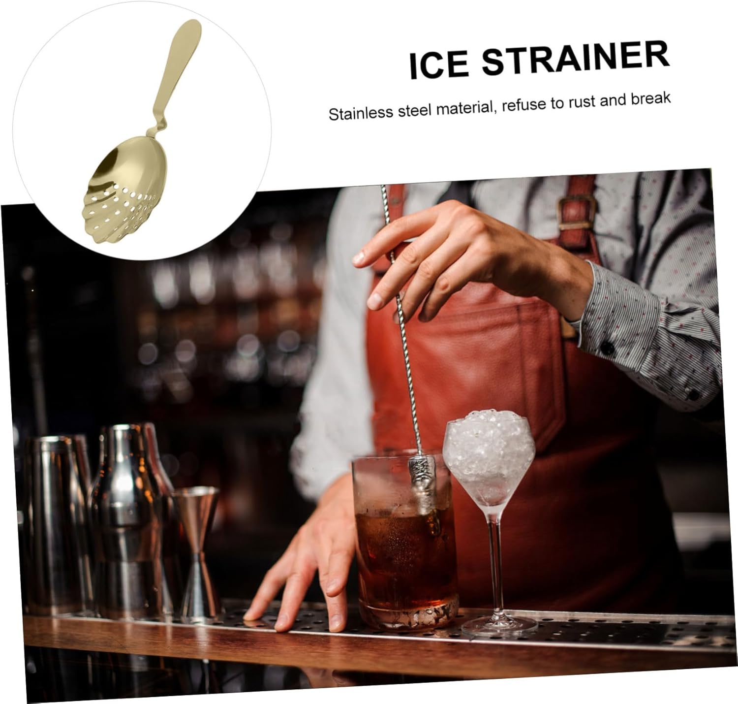 304 Stainless Steel Shell Ice Strainer Cocktail Commercial Strainer Bartenders Choice