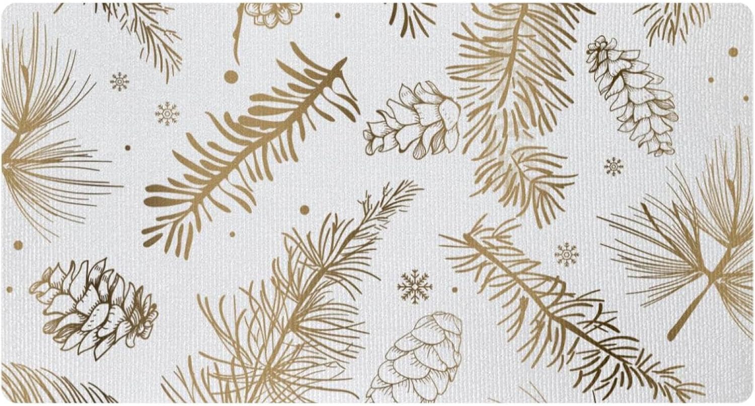 Golden Winter Kitchen Rugs